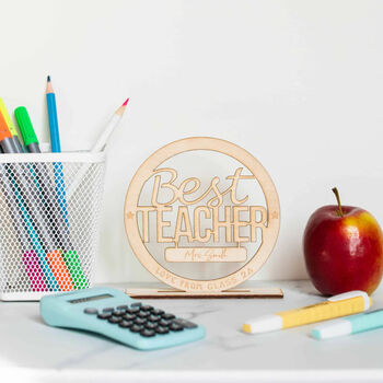 Personalised Wooden Best Teacher Award Plaque, 3 of 4