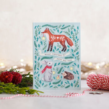 Forest Animals Christmas Pack Of Four Cards, 2 of 6