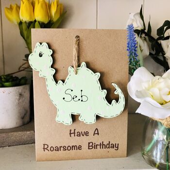 Personalised Dinosaur Keepsake Birthday Card, 3 of 6