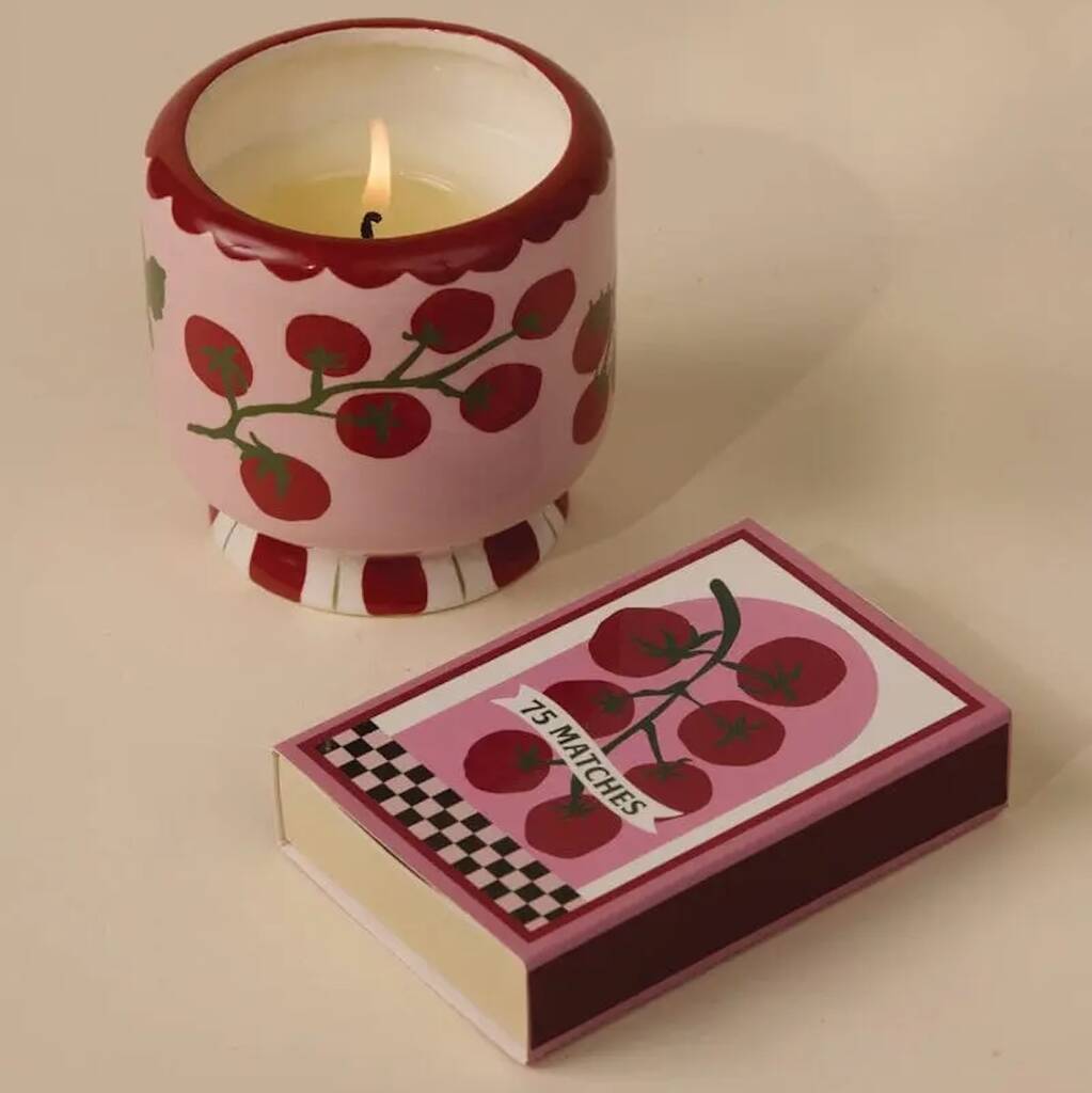 Ceramic Heirloom Tomato Vine Candle, 1 of 4