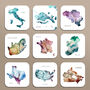 Mix And Match Six Watercolour Map Coasters, thumbnail 4 of 11
