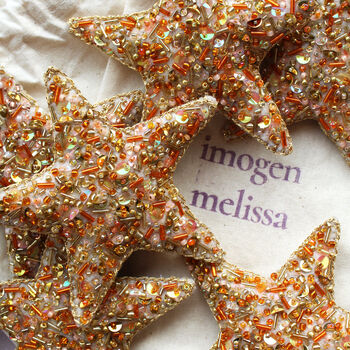 Hand Beaded Star Christmas Tree Topper, 5 of 7