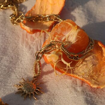 18 Kt Gold Sun Pendant 'Paloma' Necklace, 8 of 8