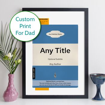 Personalised Book Cover Dad Print Gift For Him, 5 of 12