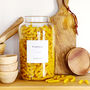 Kitchen Storage Jar With Acacia Wood Lid And Personalised Waterproof Label, thumbnail 3 of 10
