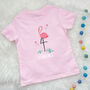 Girls Personalised Pink Flamingo T Shirt, thumbnail 1 of 2