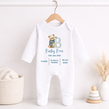 Personalised Baby Birth Announcement Outfit, 4 of 9