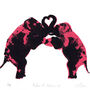 A Pair Of Elephants Screen Print Love Valentines, thumbnail 2 of 2
