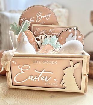 Personalised Easter Wooden Basket Crate, 3 of 11