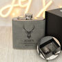 Personalised Stag Groomsman Two Tone Hip Flask, thumbnail 1 of 8