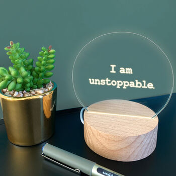 Personalised 'I Am Unstoppable' Mini Desk Lamp, 5 of 6