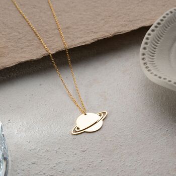 Celestial Saturn Planet Necklace, 7 of 10