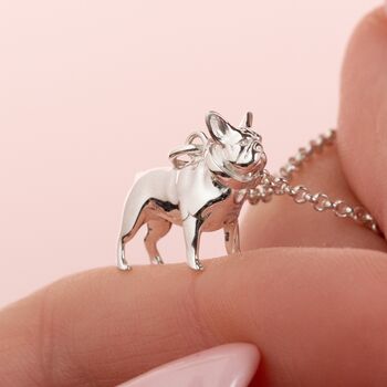 Personalised French Bulldog Sterling Silver Necklace, 2 of 10