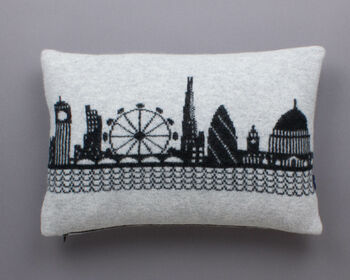 London Skyline Cushion In Knitted Lambswool, 2 of 4