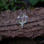 Snowdrop White Open Flower Brooch, thumbnail 3 of 4