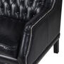 Black Leather Buttoned Three Seater Sofa, thumbnail 2 of 2