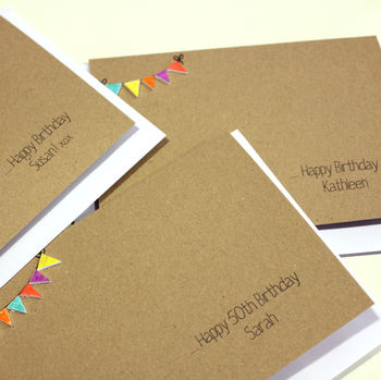 Personalised Happy Birthday Card With Bright Bunting, 5 of 6