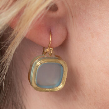Delicate Gold Wire Earrings In Frosted Colours, 3 of 7