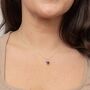 9ct Gold Precious Stone Heart Necklace With Diamonds, thumbnail 2 of 7