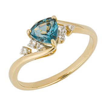 9ct Yellow Gold London Blue And White Topaz Ring, 4 of 5