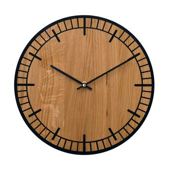 S2 Oak Wooden Clock: Colourful, Contemporary, Handmade, 2 of 8