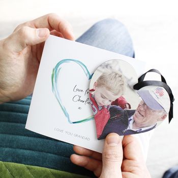 Grandad Photo Removable Heart And Personalised Card, 4 of 6