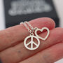 Peace And Love Necklace In Recycled Sterling Silver, thumbnail 6 of 11