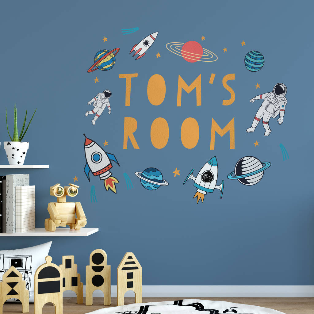 Personalised Space Wall Sticker For Kids Room, 1 of 3