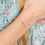 Silver Plated Children's Ribbon Bow Crystal Bracelet, thumbnail 1 of 4