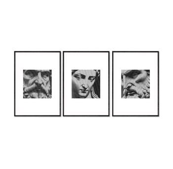 Set Of Three Abstract Statue Faces Art Unframed Prints, 7 of 8