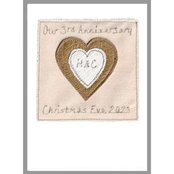 Personalised 3rd Leather Wedding Anniversary Card, 10 of 10