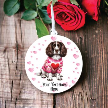 Personalised Springer Spaniel Dog Love Decoration, 2 of 2