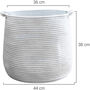 Large Laundry Cotton Rope Belly Basket White Grey, thumbnail 3 of 4