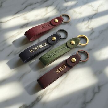 Customised Leather Loop Key Ring Gift, 5 of 6