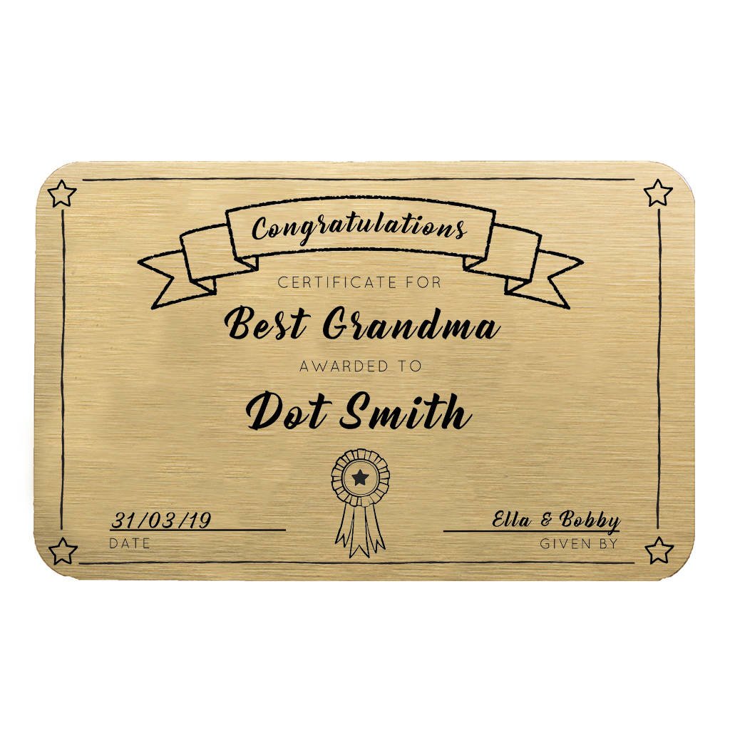 Best Grandma Personalised Certificate By Ellie Ellie ...