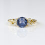 Round Brilliant Cut Blue Sapphire And Diamond Engagement Ring, thumbnail 1 of 3