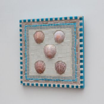 Scallop Shells Coastal Mosaic Wall Art, 2 of 3