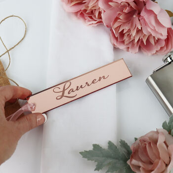 Rose Gold Mirrored Table Settings Favour Bookmark, 5 of 6
