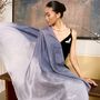 100% Mulberry Silk Scarf, Ombre Silver Grey In Gift Box, thumbnail 1 of 11