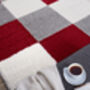 The Rugs Geometric Shaggy Rug Red Checkered Rug, thumbnail 6 of 12