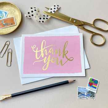 Thank You Script Box Set Of Eight Pastel Note Cards, 7 of 10
