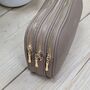 Triple Zip Cross Body Bag In Khaki, thumbnail 4 of 4