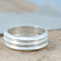 Thin Band Ring. Sterling Silver Stackable Carved Ring, thumbnail 2 of 8