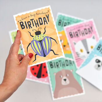 Pack Of Eight Animal Birthday Cards For Kids, 3 of 11