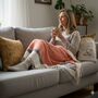 Cotton Throw Blanket, Christmas Sofa Throw Gift Set, thumbnail 4 of 12