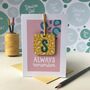 Personalised Yellow Encouragement Bag Charm And Card, thumbnail 5 of 5