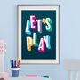 Let's Play! Typographic Print, thumbnail 1 of 3