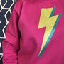 Pink Lightning Bolt Sweatshirt, thumbnail 1 of 3
