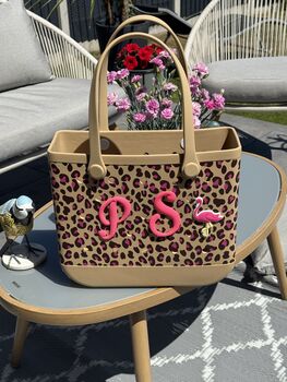Save 20%! Stylish Leopard Print Tote Bags, Always In Fashion! Includes Initial Charm, 9 of 12