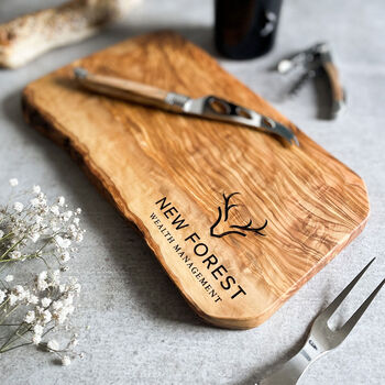 Your Own Logo Engraved Olive Wood Chopping/Cheese Board, 2 of 10